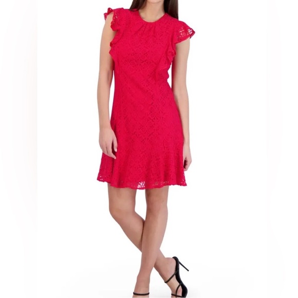Julia Jordan Red Ruffled Mini Dress - Picture 1 of 14